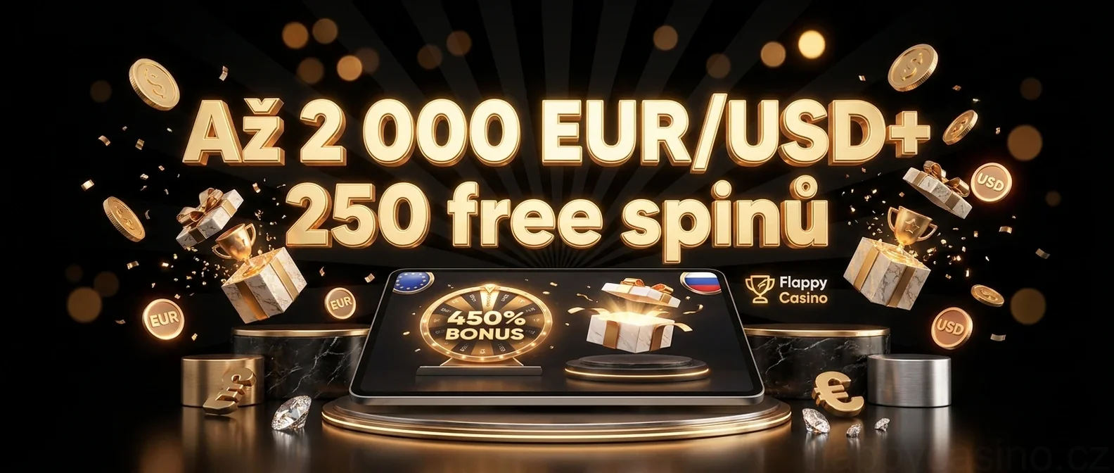 Až 2 000 EUR/USD+ 250 free spinů